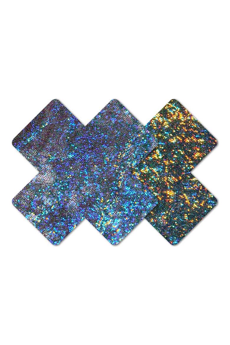 Bristols 6 Nippies by Bristols Six Glitter Nipple Covers, Main, color, GUNMETAL