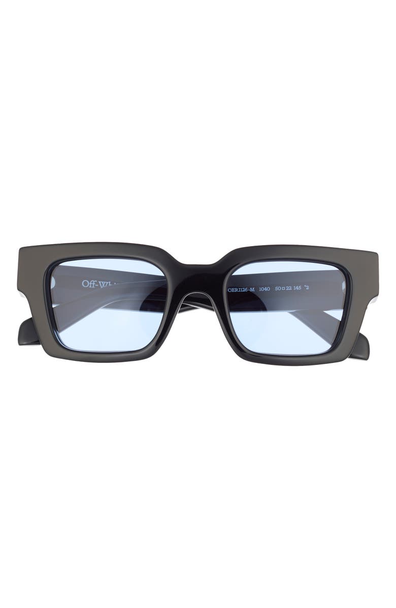 Off-White Virgil 50mm Square Sunglasses, Main, color, Black Light Blue