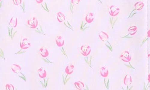 Kissy Kissy Tulip Print Pima Cotton Zip Footie In Pink