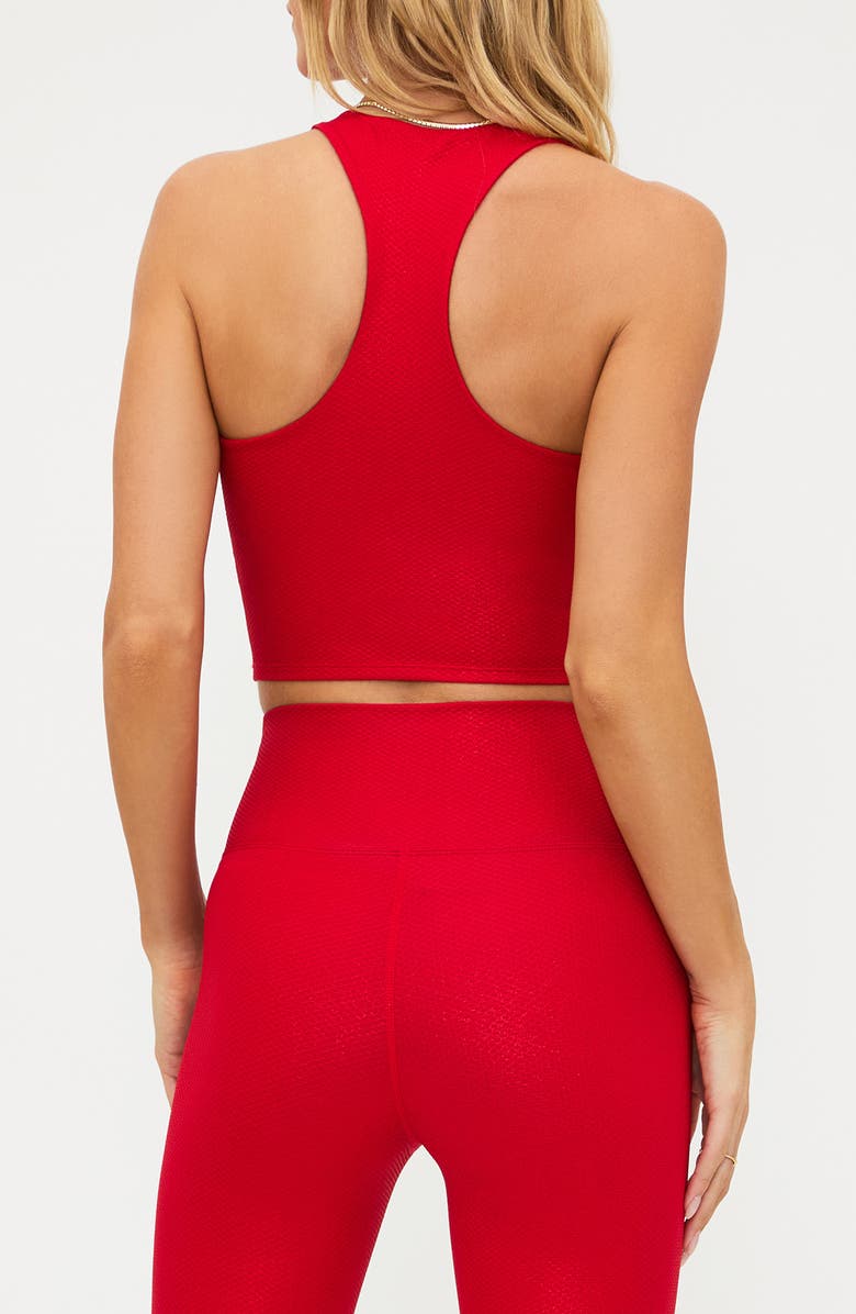 Beach Riot Yara Racerback Crop Tank, Alternate, color, Red Shine Waffle