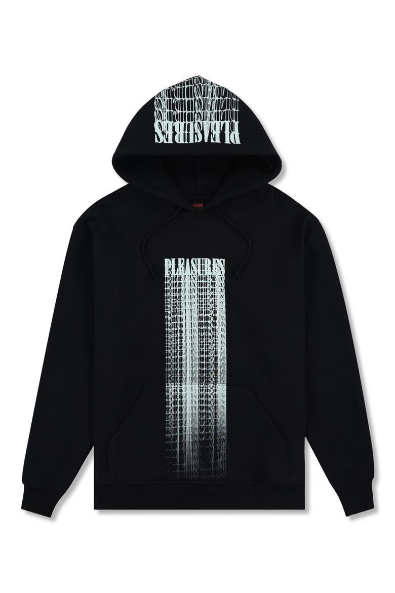 Blurred Logo Graphic Hoodie, Main, color, BLACK