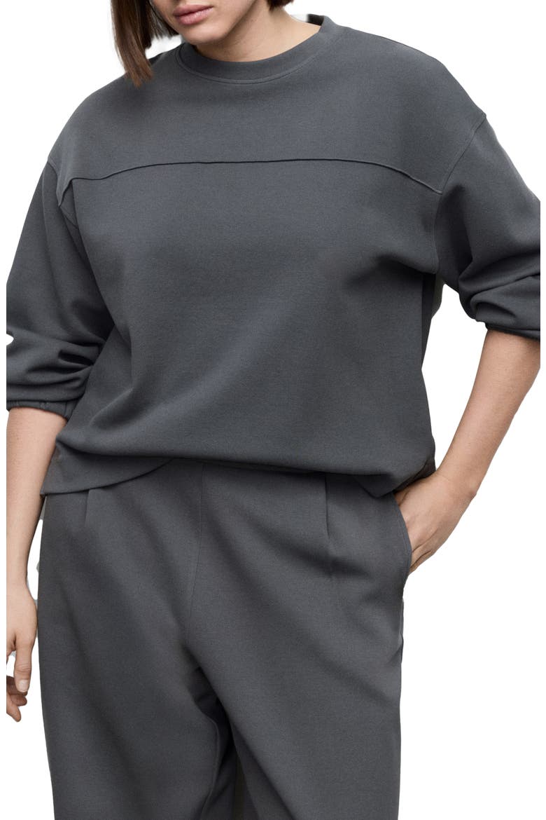 Ruched Sleeve Sweatshirt, Alternate, color, BLUE