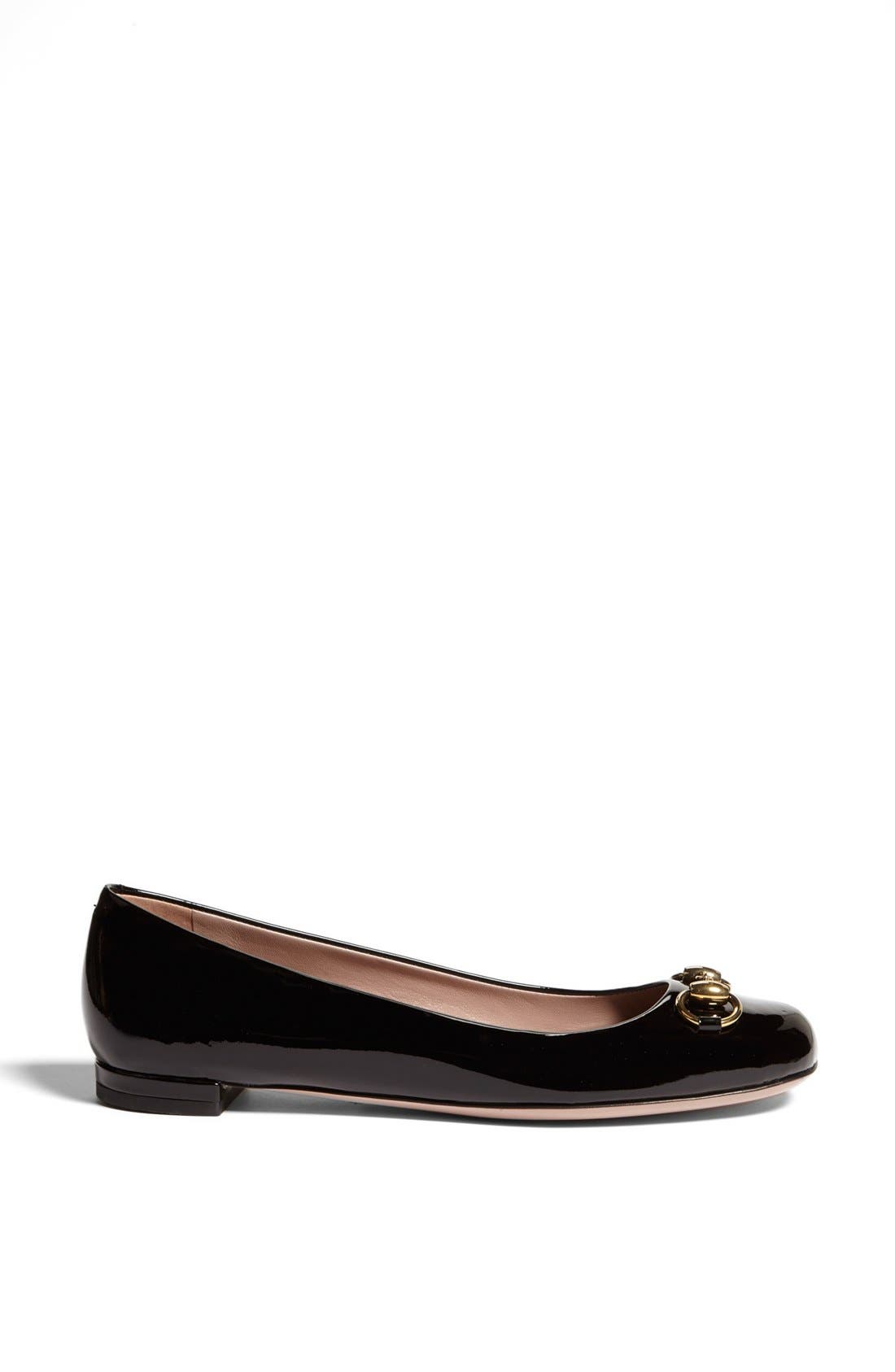 Gucci 'Jolene' Horse Bit Ballet Flat, Alternate, color, 