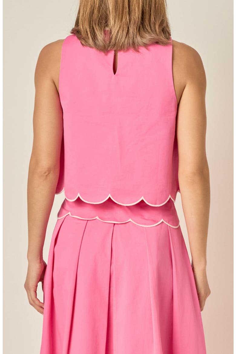 Scalloped Hem Cotton Tank, Alternate, color, ROSE PINK