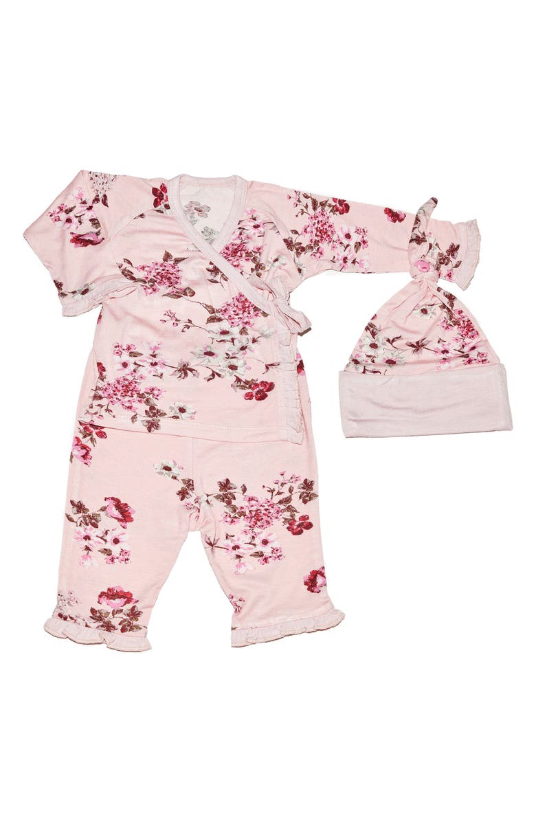 Baby Grey by Everly Grey Baby Grey Wrap Top, Pants & Hat Set, Main, color, 