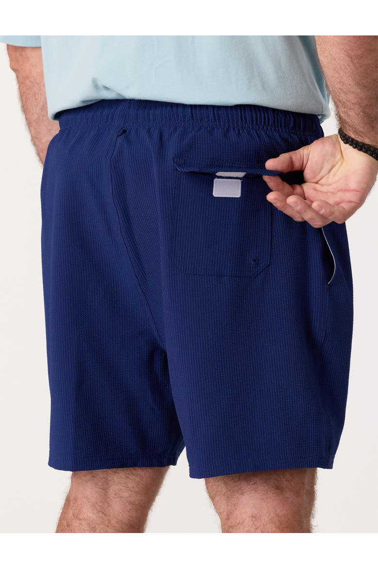 Big & Tall Seersucker Swim Trunks, Alternate, color, BLUE DEPTHS