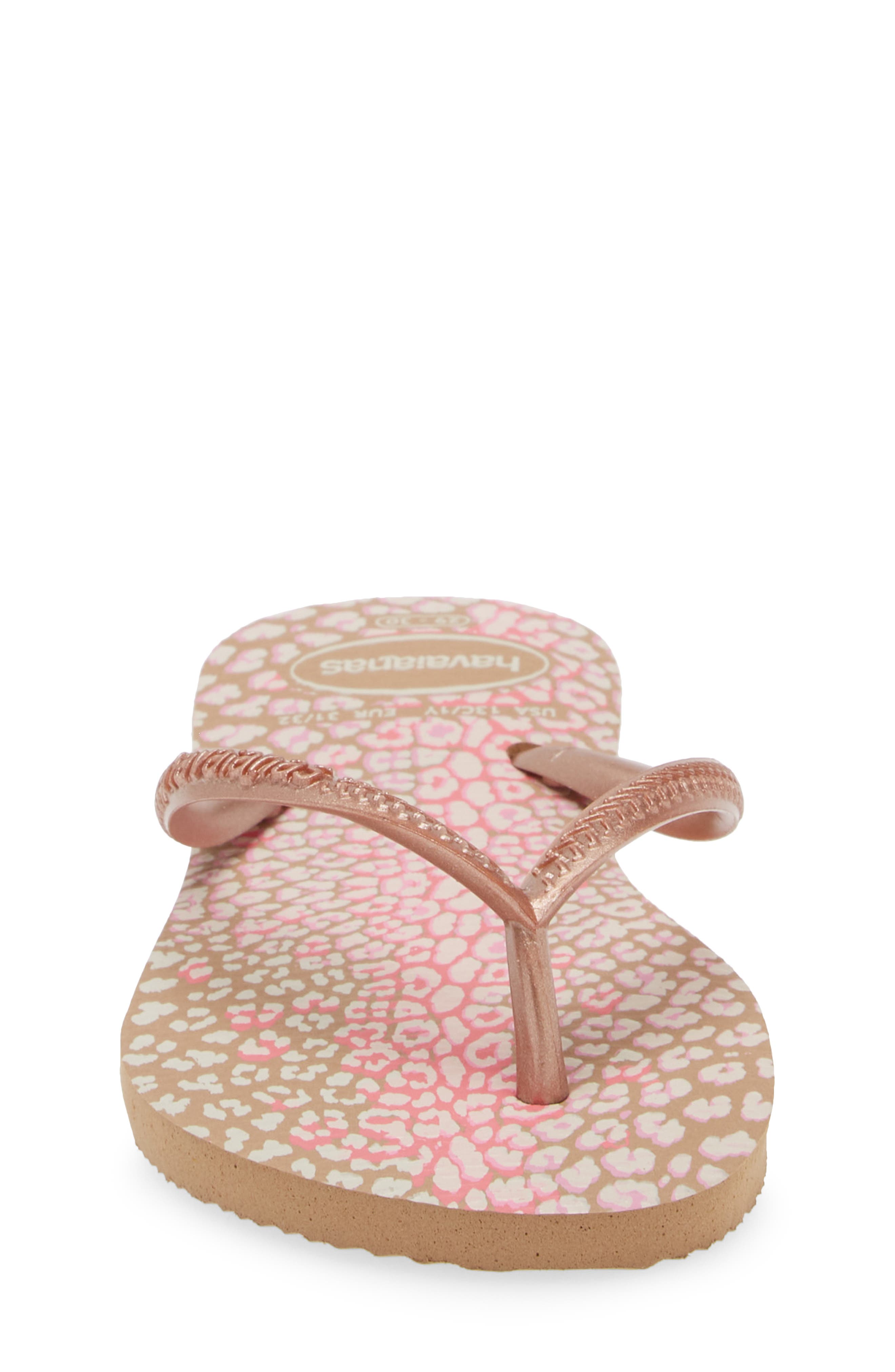 'Slim' Animal Print Flip Flop, Alternate, color, PINK