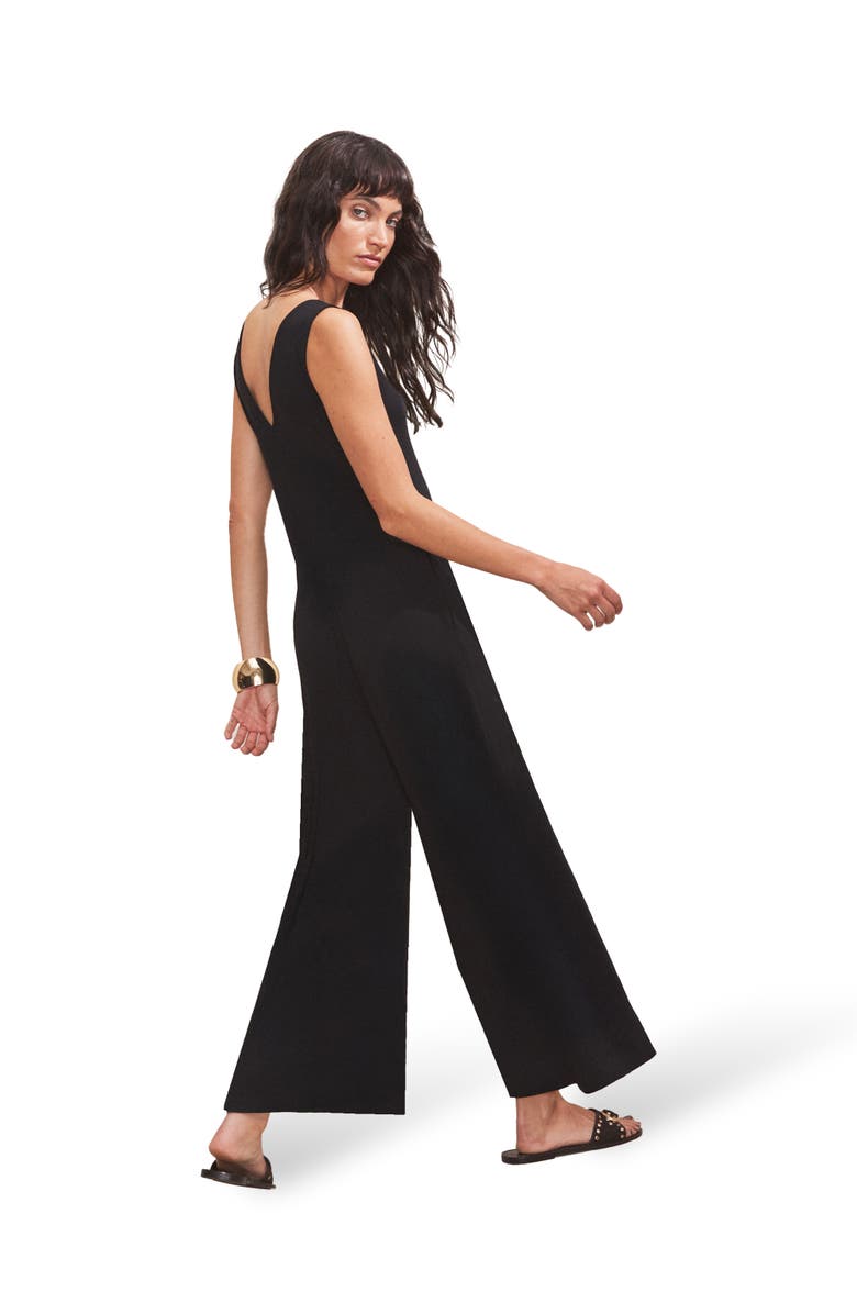 Ro&Zo Jersey Sleeveless V-Neck Jumpsuit, Alternate, color, Black