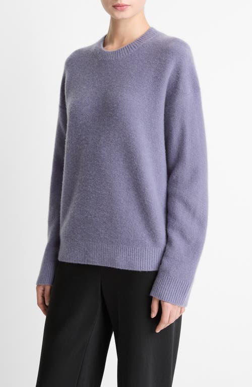 Vince Boiled Cashmere Crewneck Sweater In Purple