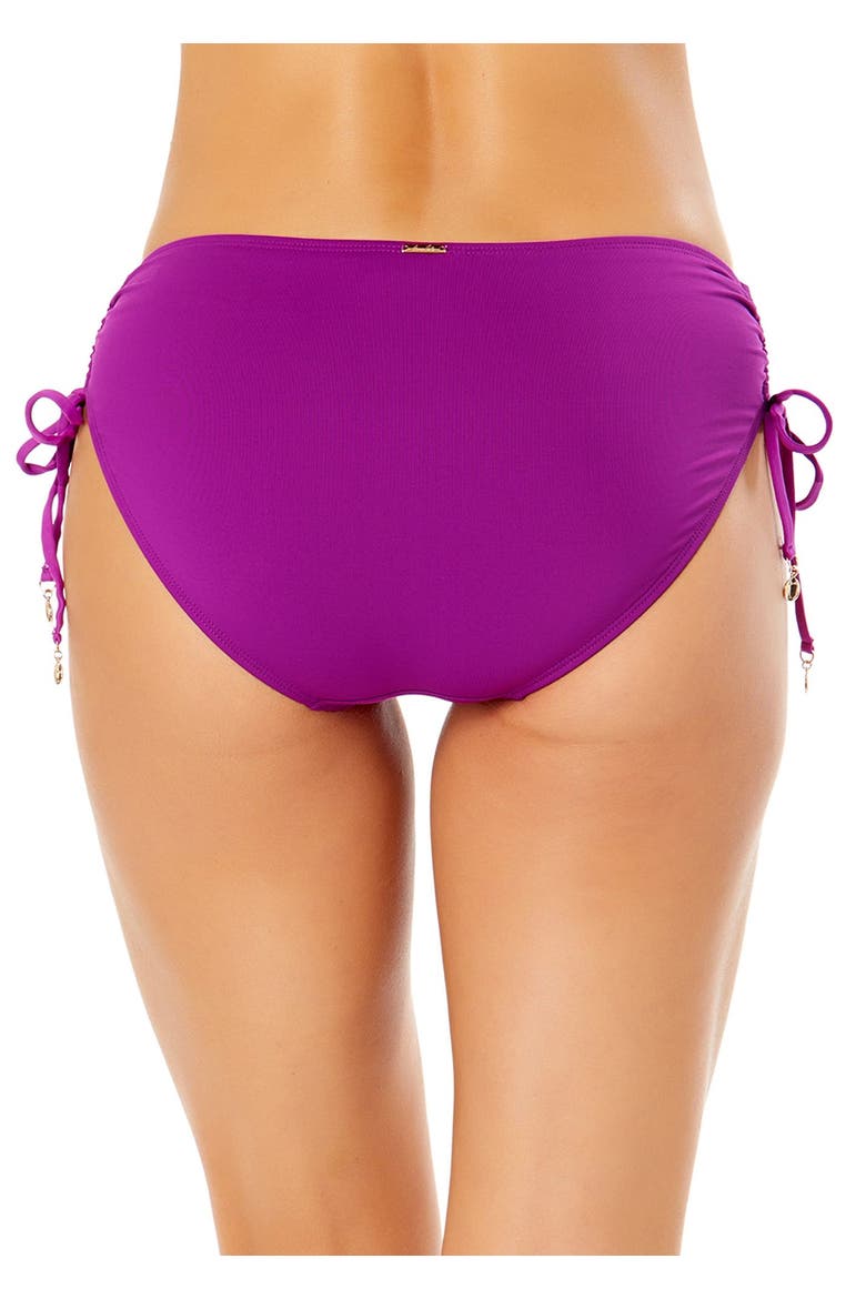 Women's Gradient Floral Side Tie Bikini Swim Bottom, Alternate, color, Purple