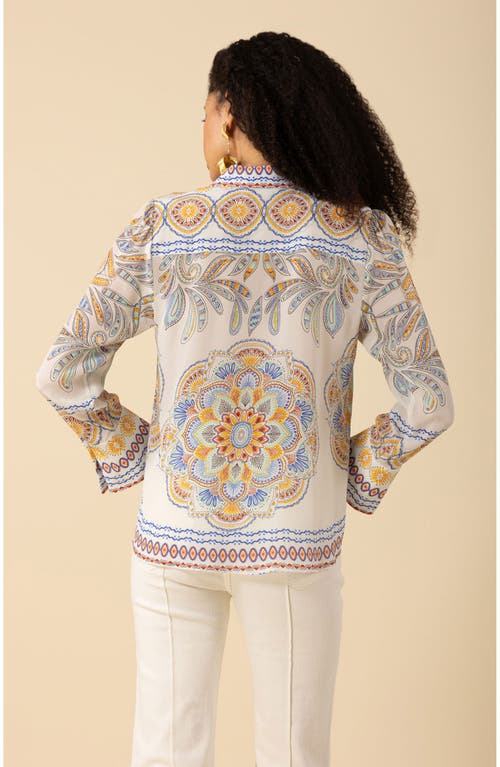 Hale Bob Lara Silk Top In Ivory