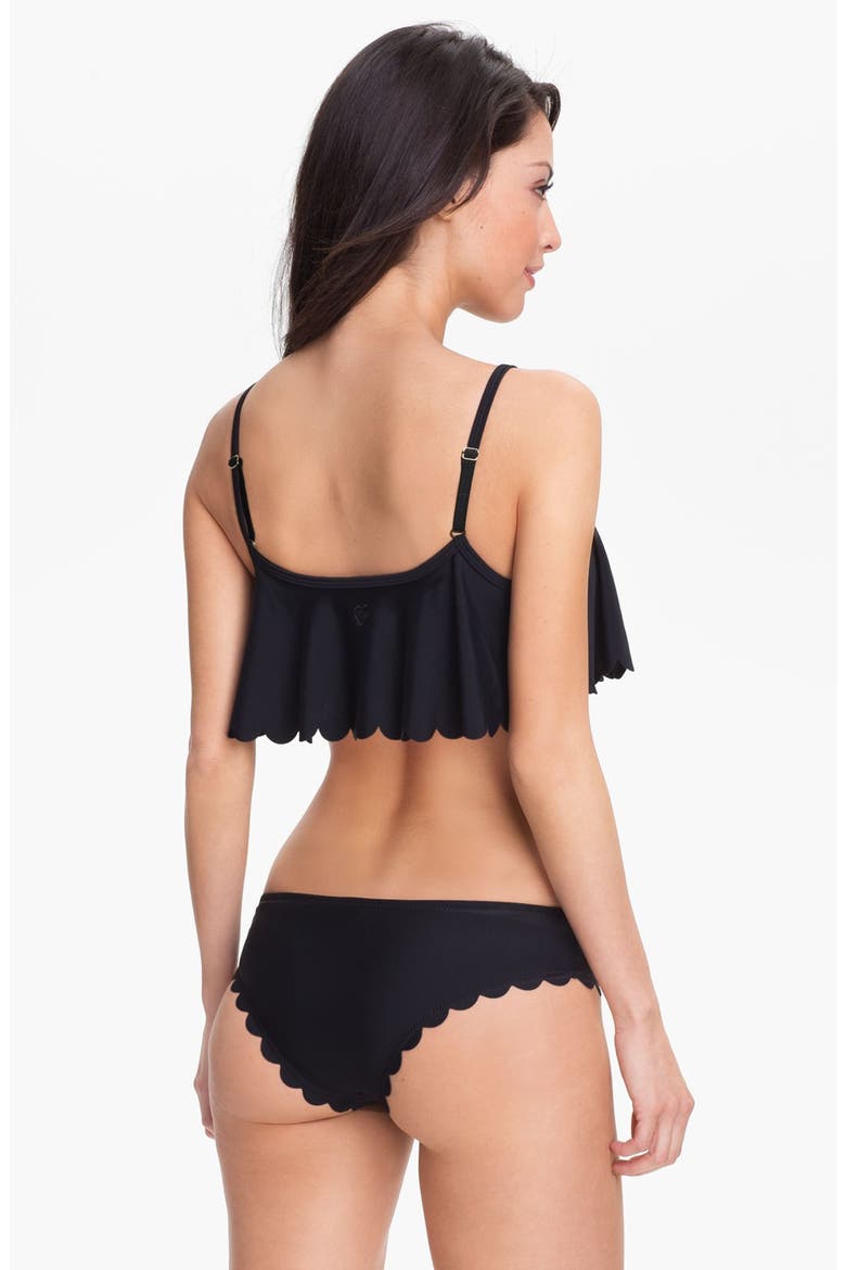 Draped Bikini Top, Alternate, color, TRUE BLACK