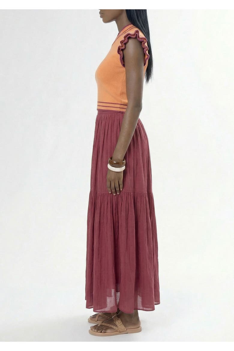 Pia Pintuck Skirt, Alternate, color, Berry
