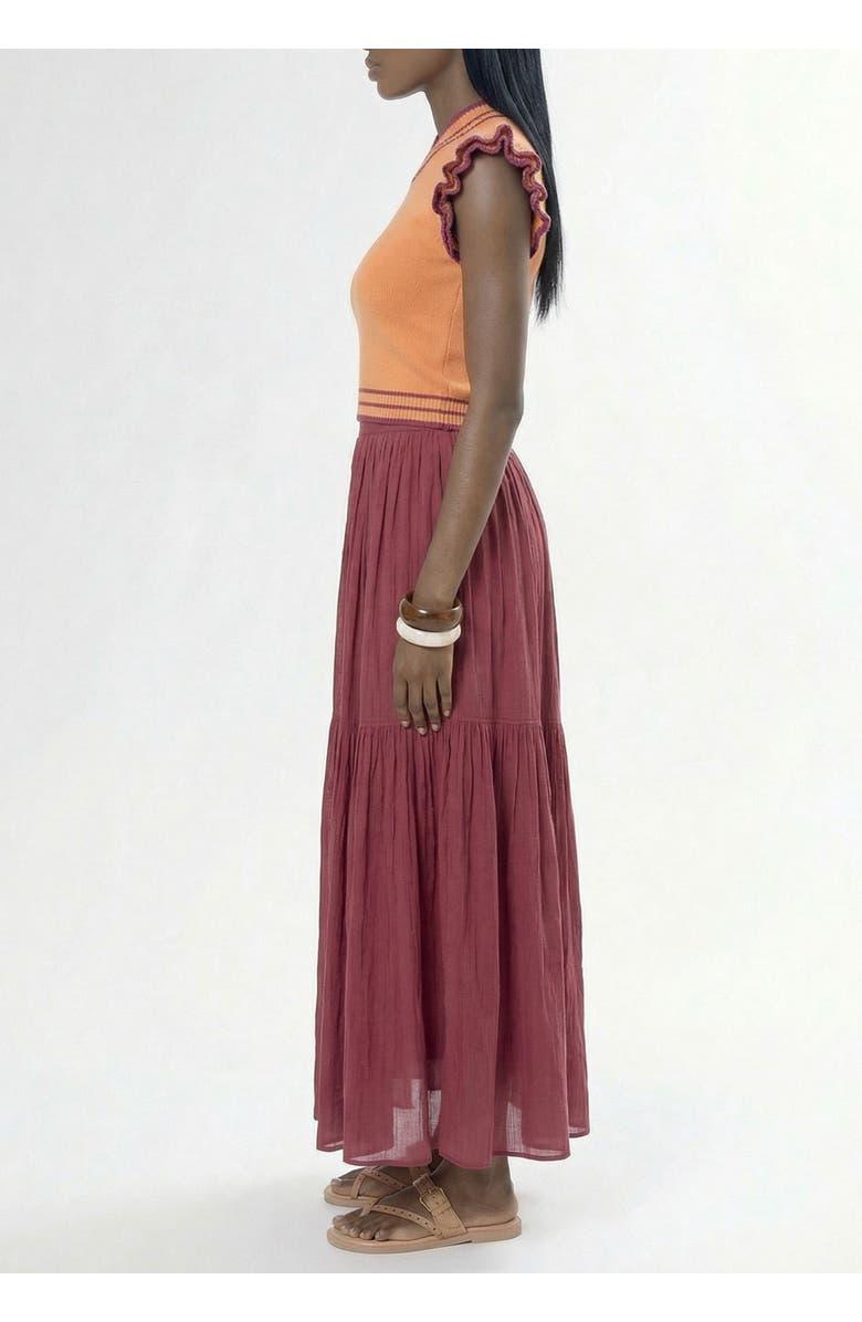 AREA STARS Pia Pintuck Skirt, Alternate, color, Berry