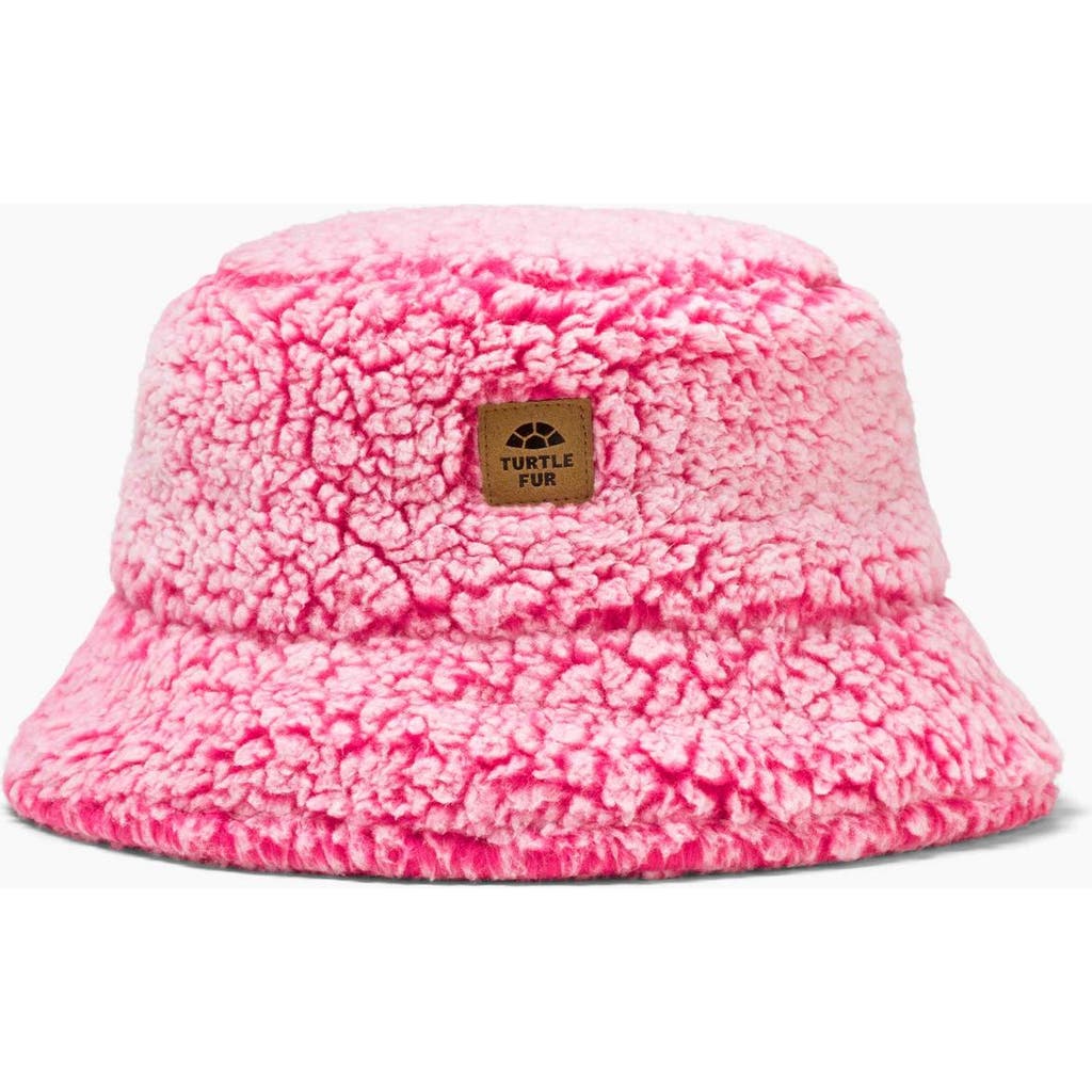 Turtle Fur Stomp Fleece Bucket Hat In Pink