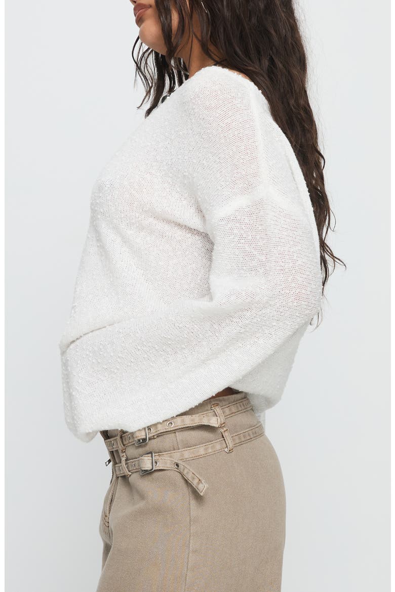 Riala Boatneck High-Low Sweater, Alternate, color, WHITE