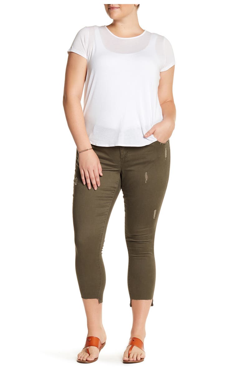 Jolt Distressed Step Hem Skinny Jeans, Alternate, color,