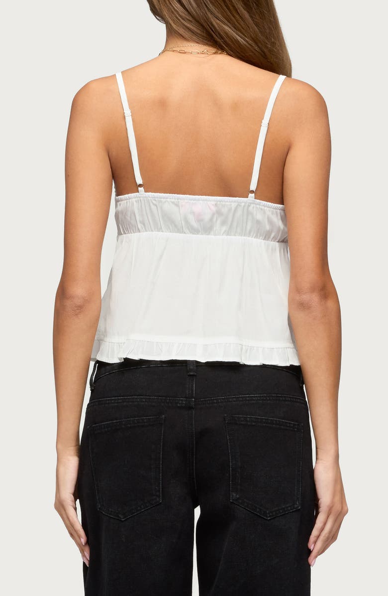 EDIKTED Halsey Ruffle Camisole, Alternate, color, White