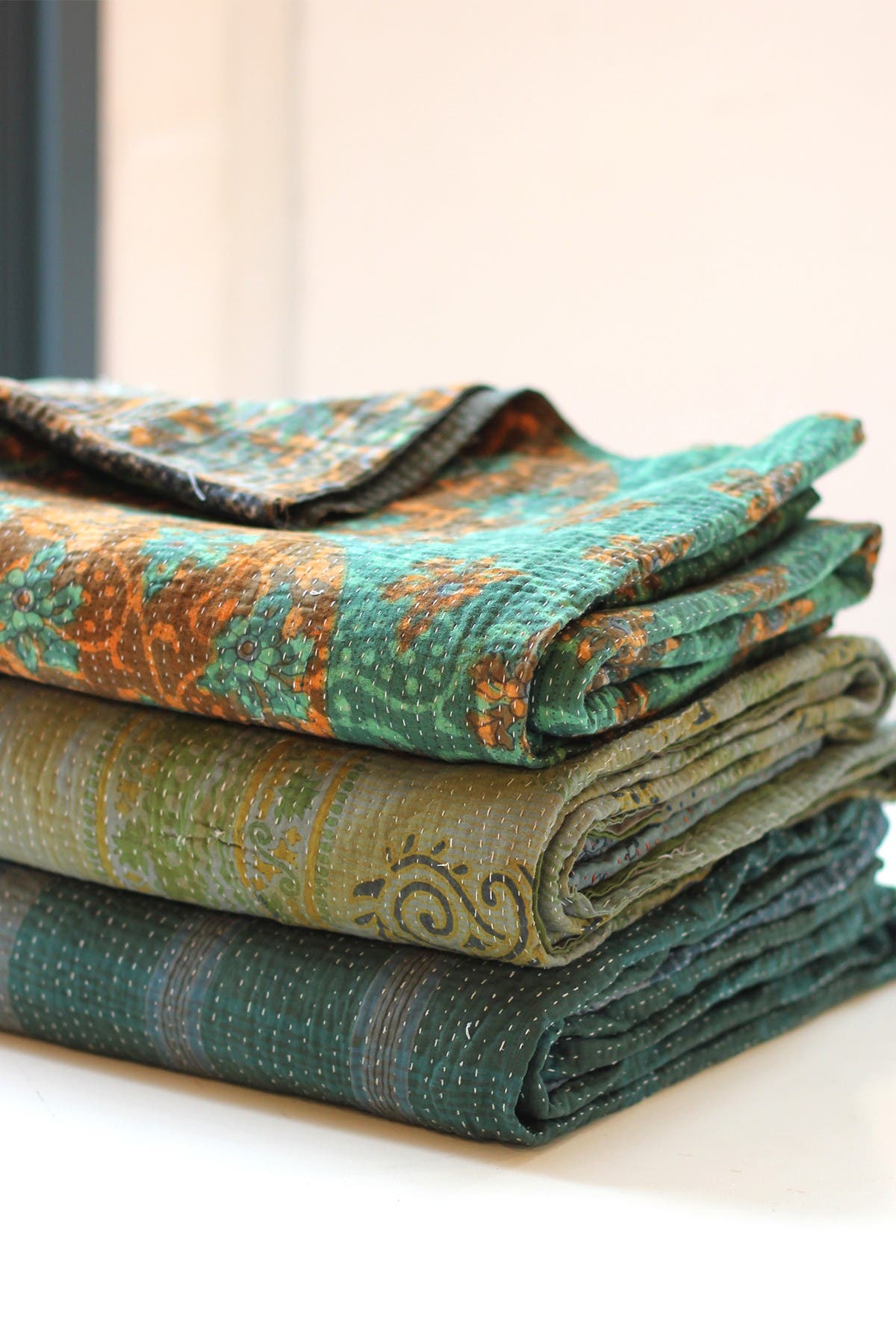 MELANGE HOME Overdyed Kantha Throw