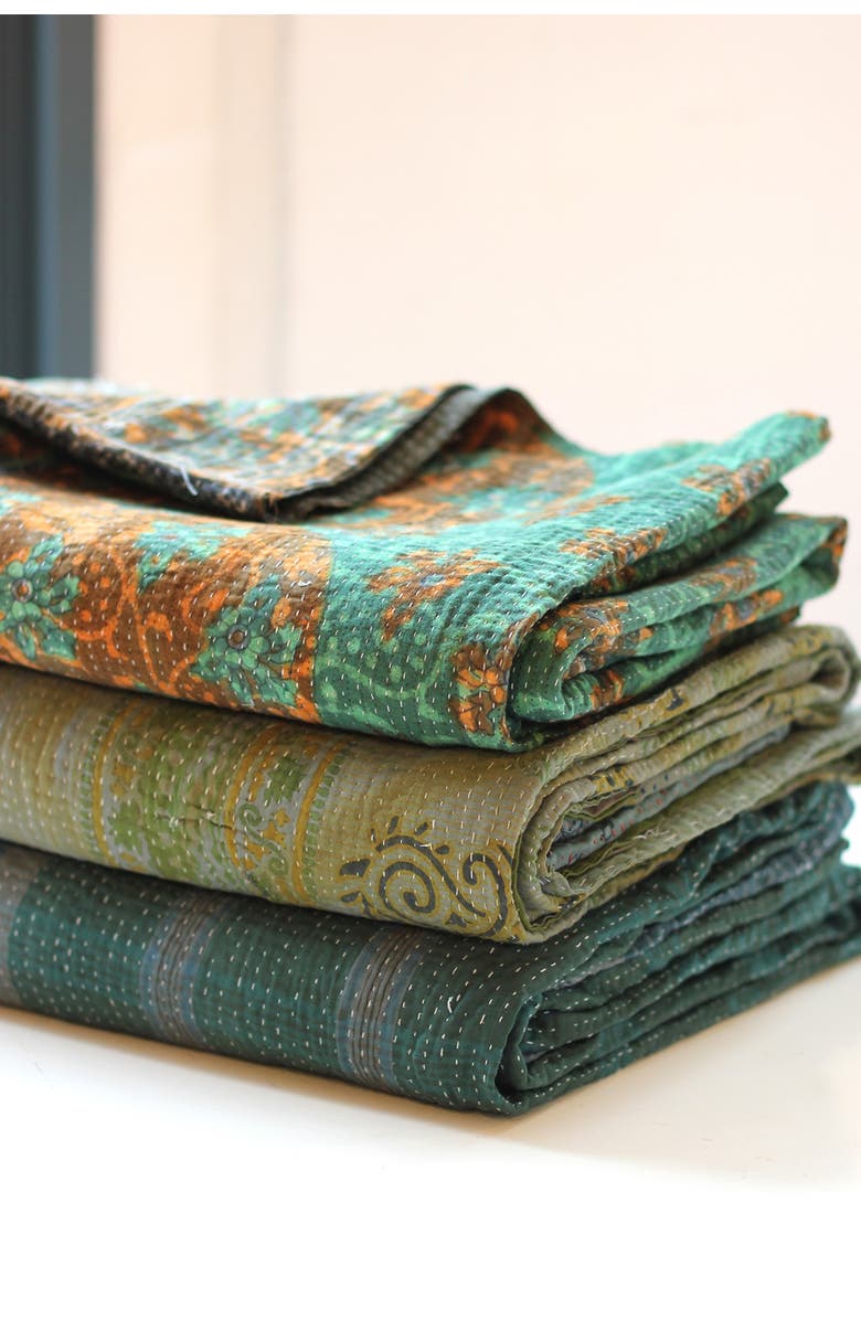MELANGE HOME Overdyed Kantha Throw, Main, color,