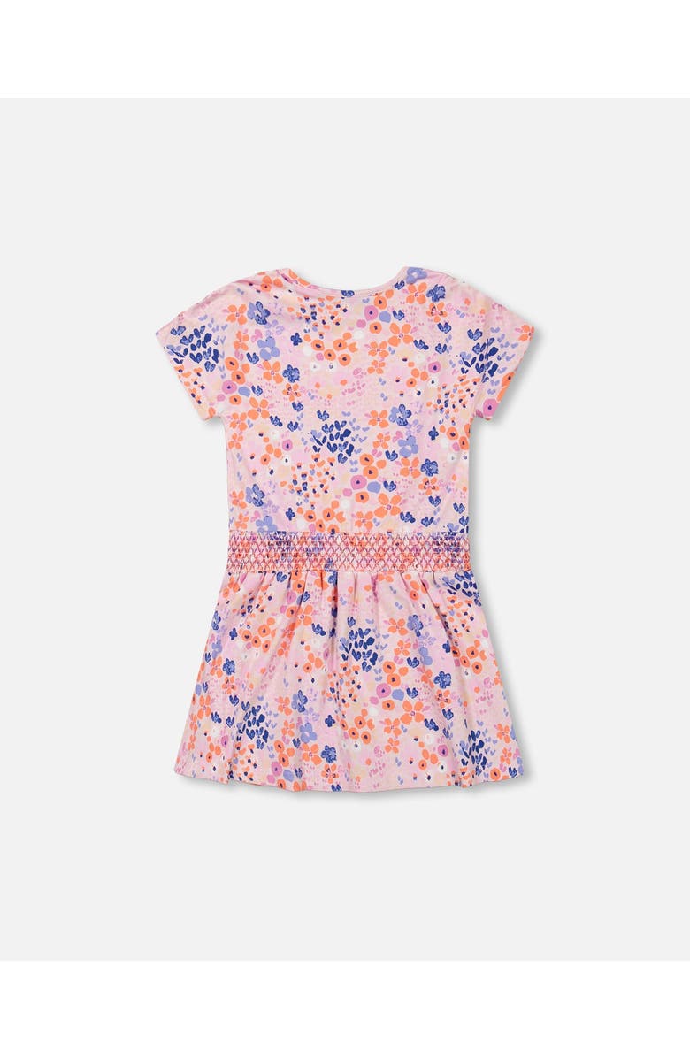 Deux par Deux Little Girl's Organic Cotton Dress Lavender Printed Fields Flowers, Alternate, color,