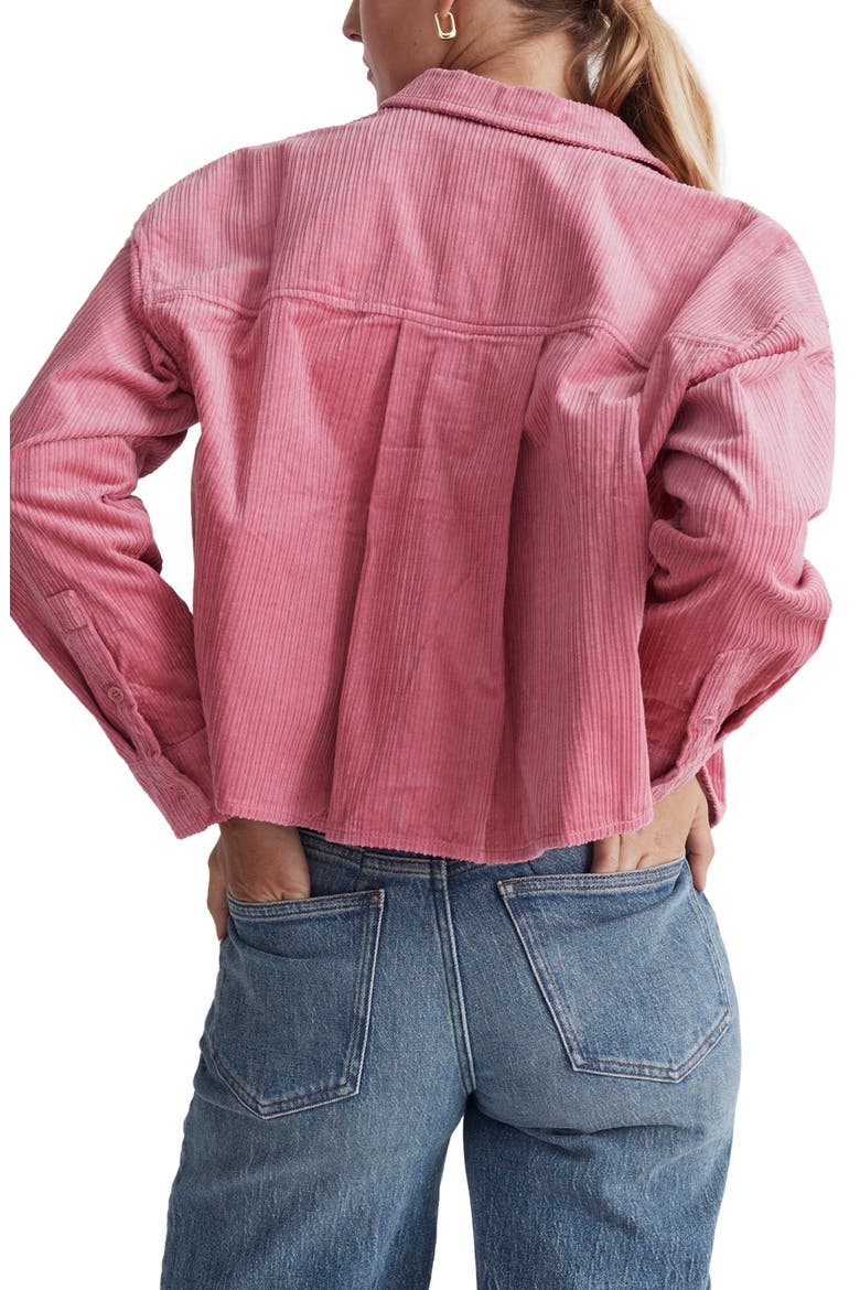 Variegated Corduroy Button-Up Shirt, Alternate, color, NOUVEAU PINK