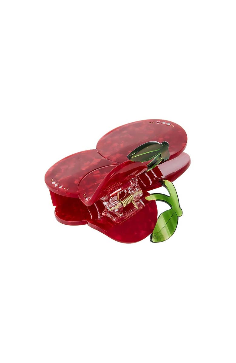BY ADINA EDEN Rhinestone Embellished XL Cherry Claw Clip, Alternate, color, Red