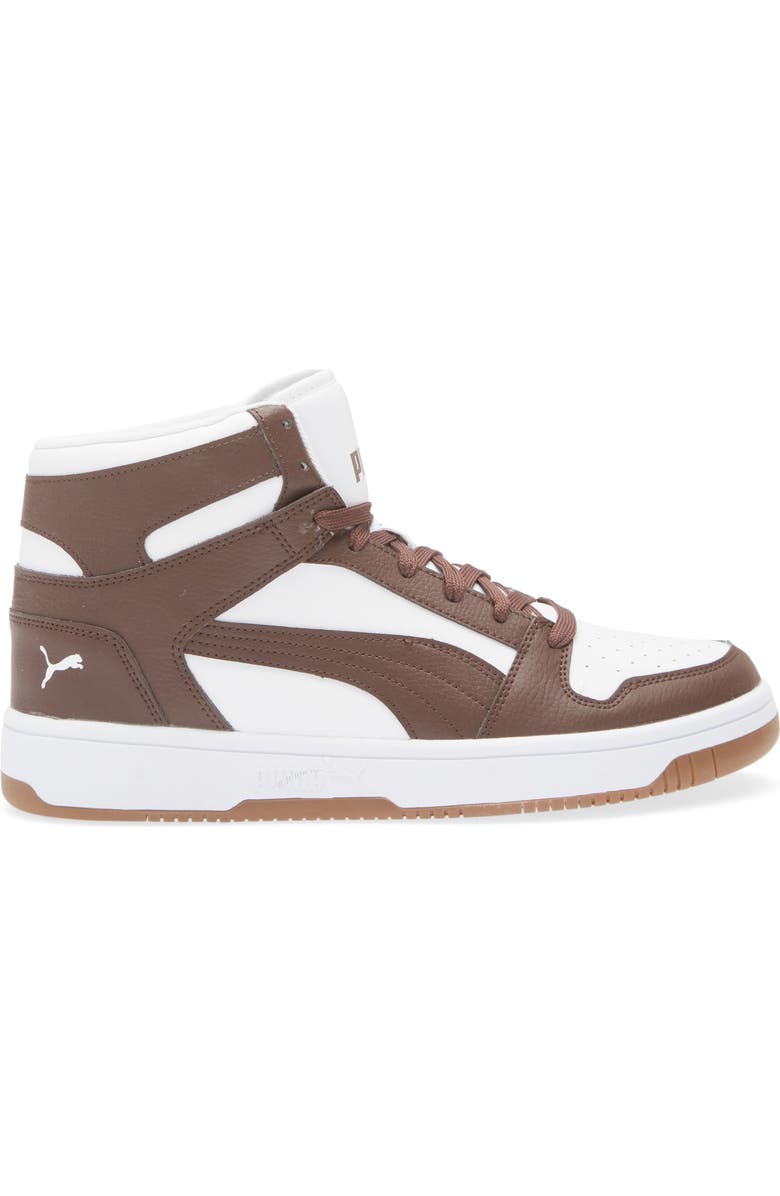 PUMA Rebound Layup High Top Sneaker, Alternate, color, Chocolate Brown/ Puma White