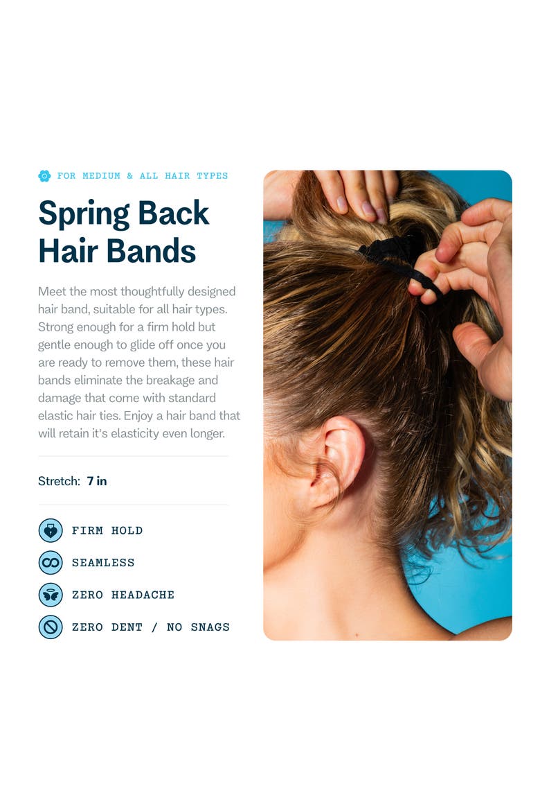 Spring Back Hair Bands for Medium Hair, Alternate, color, Black