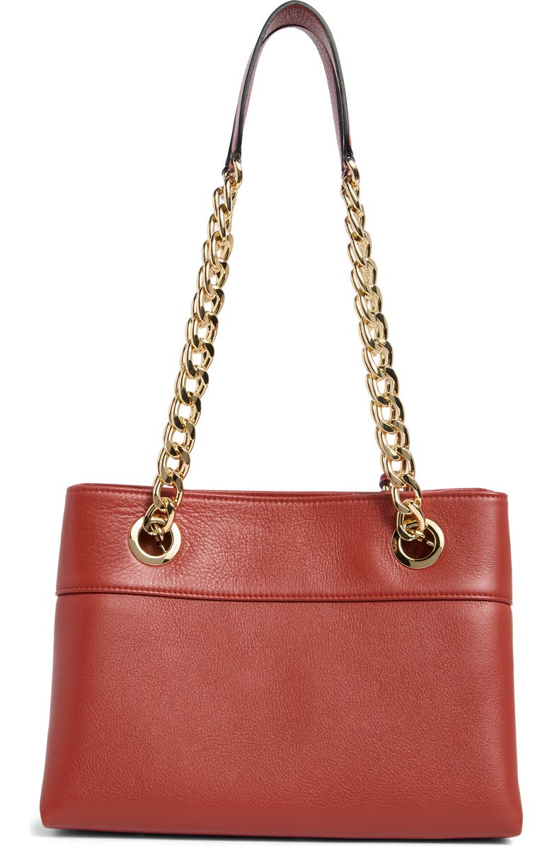 VALENTINO BY MARIO VALENTINO Kali Leather Signature Tote Bag, Alternate, color, Rust