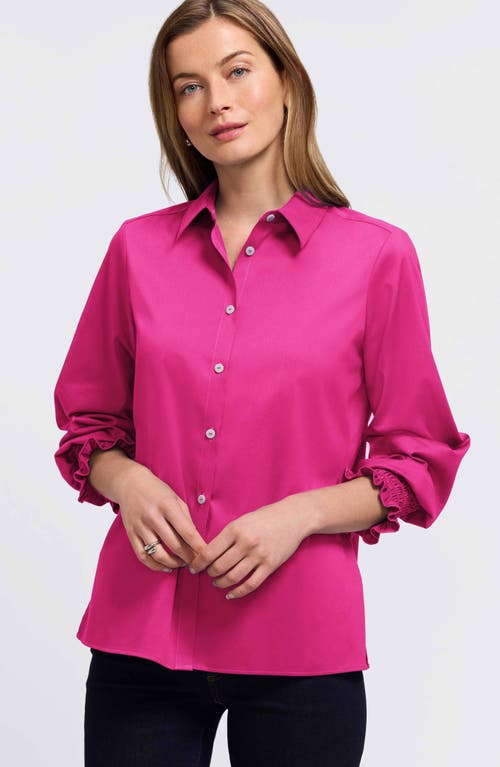Foxcroft Avril Matte Sateen Button-up Shirt In Pink