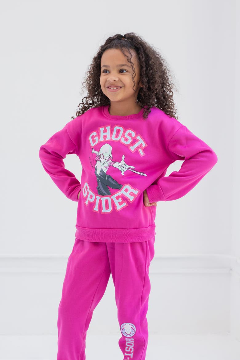 Spider-Gwen Spider-Man Fleece Sweatshirt & Pants Set, Alternate, color, Purple