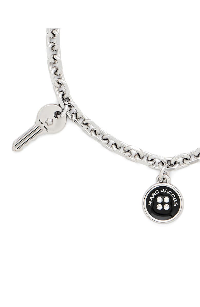 Marc Jacobs Button Charm Bracelet, Alternate, color, Silver/ Black
