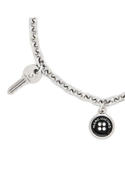 Marc Jacobs Button Charm Silver-plated Bracelet In Metallic