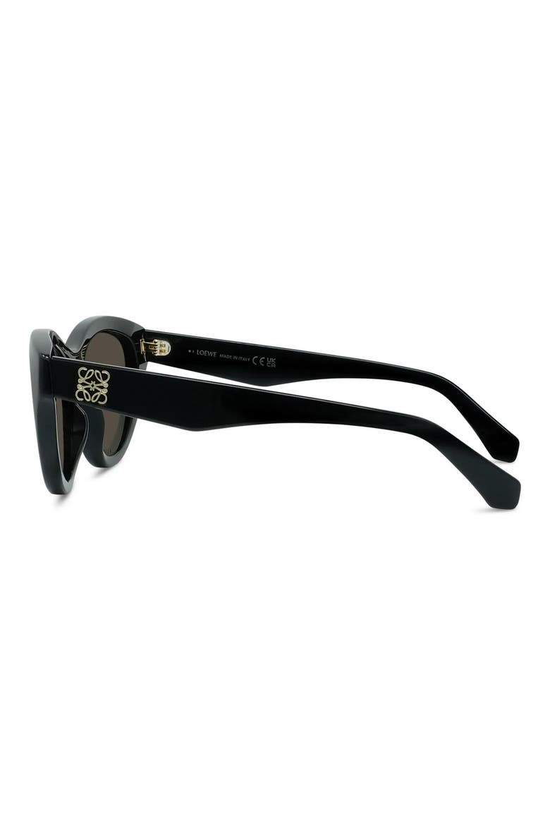 Anagram 53mm Cat Eye Sunglasses, Alternate, color, SHINY BLACK / BROWN