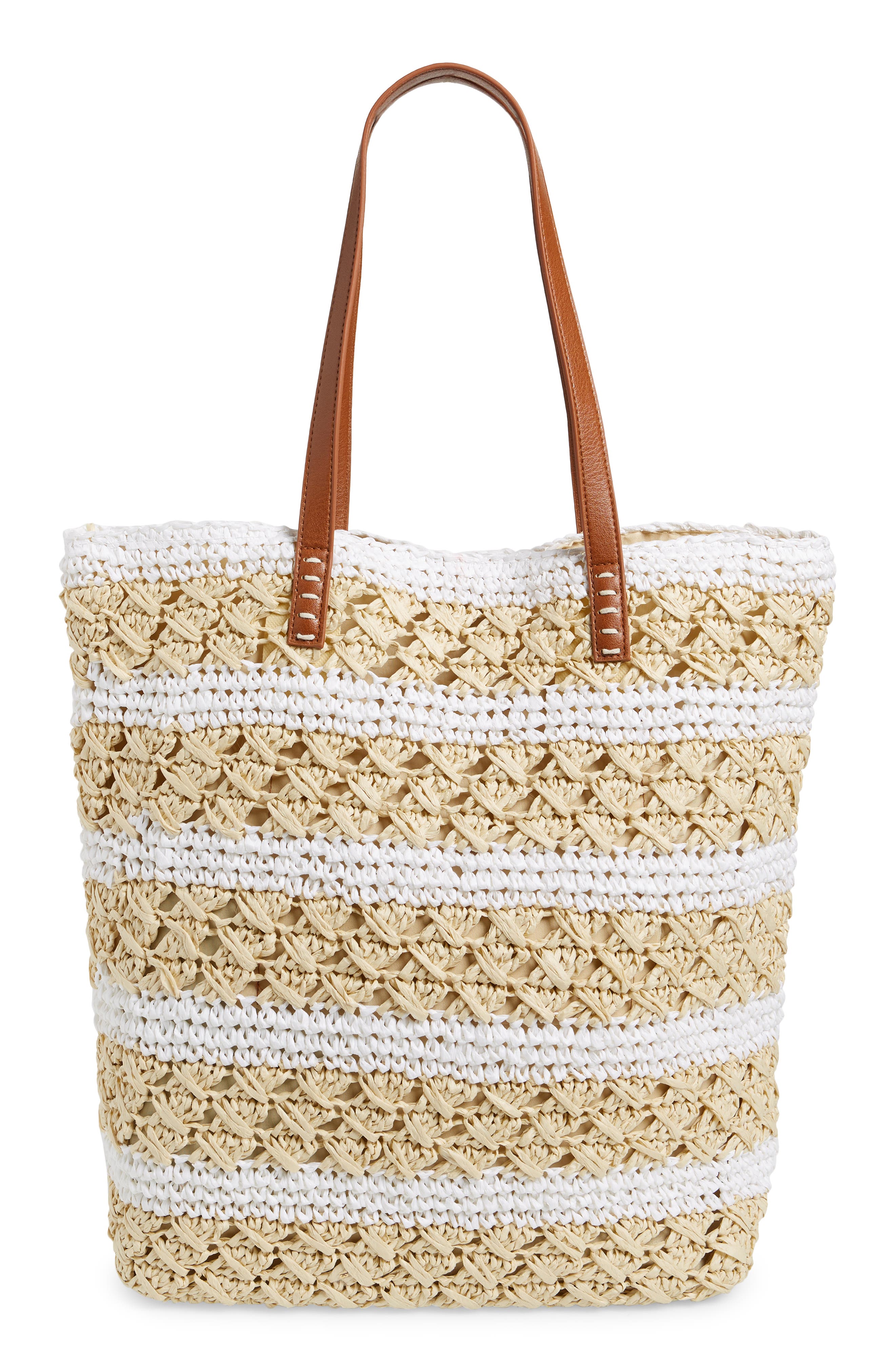 Celeste Straw Tote, Alternate, color, NATURAL WHITE