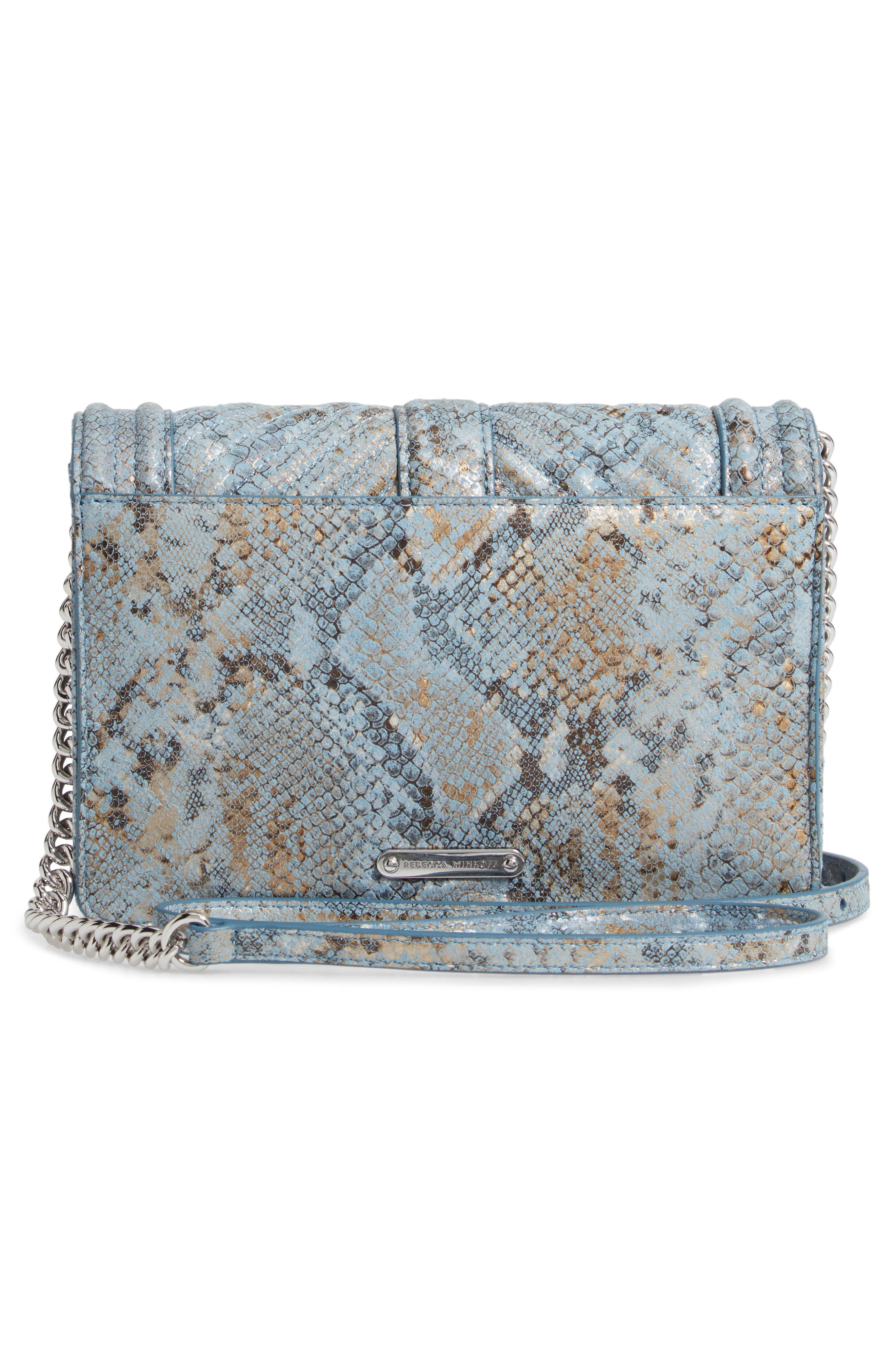 Rebecca Minkoff Snake Embossed Chevron Quilted Small Love Crossbody, Alternate, color, 