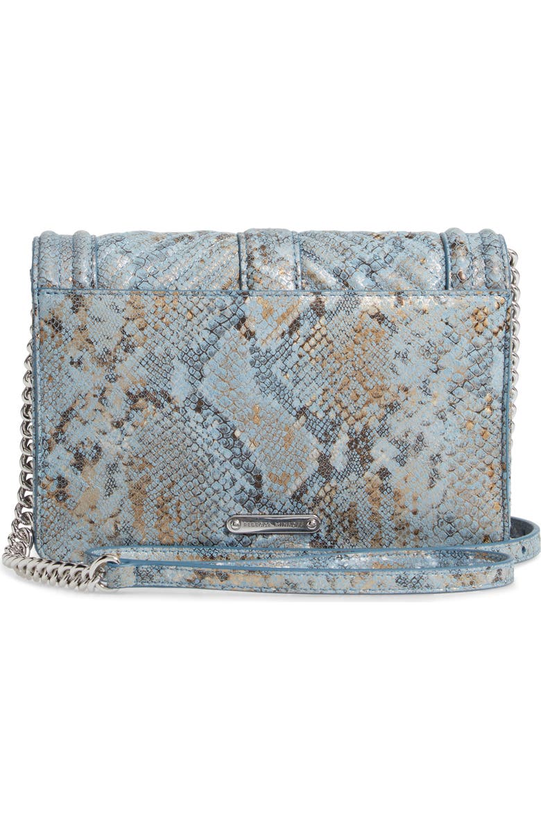 Rebecca Minkoff Snake Embossed Chevron Quilted Small Love Crossbody, Alternate, color,