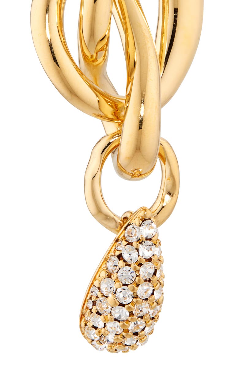 Oscar de la Renta Twisted O Knot Pavé Drop Earrings, Alternate, color, Yellow Gold