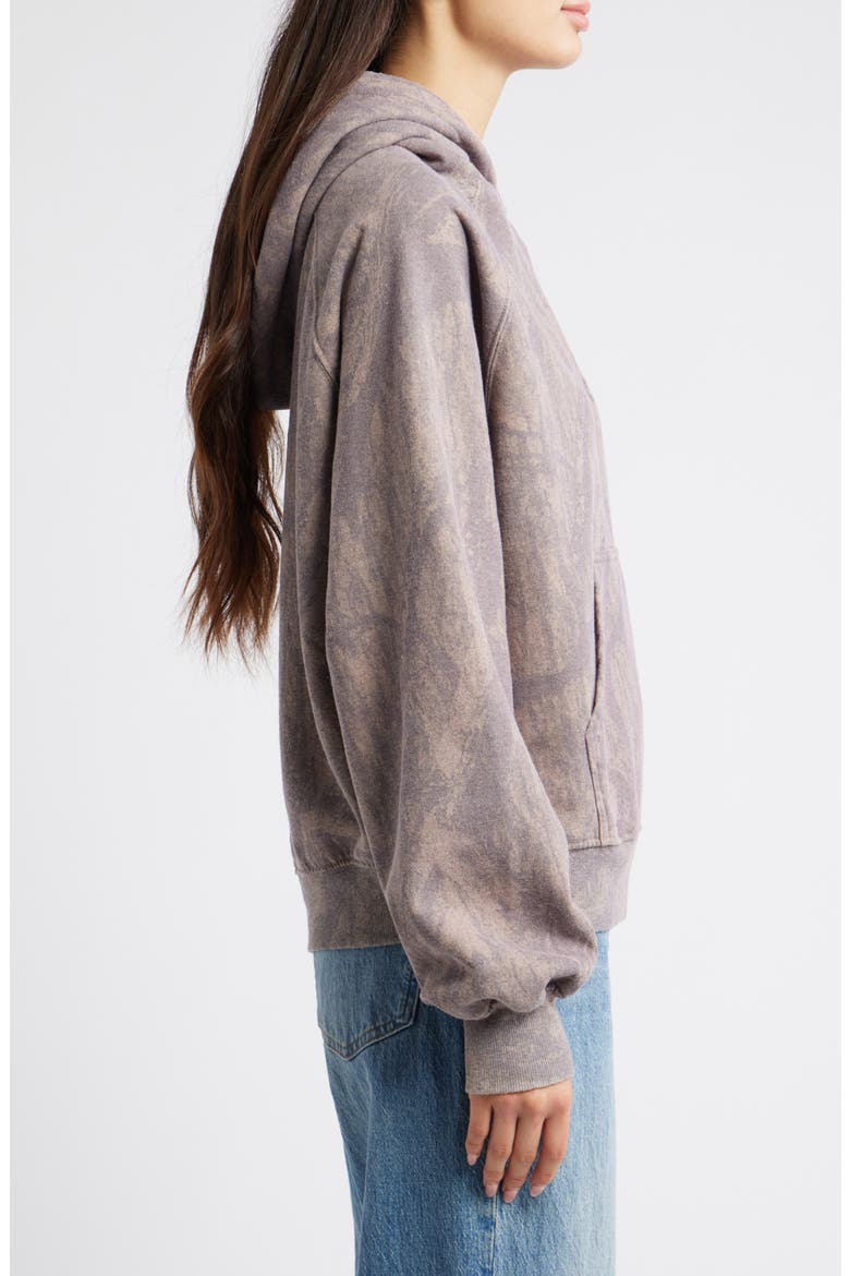 Oversize Camouflage Hoodie, Alternate, color, DARK BROWN CAMO