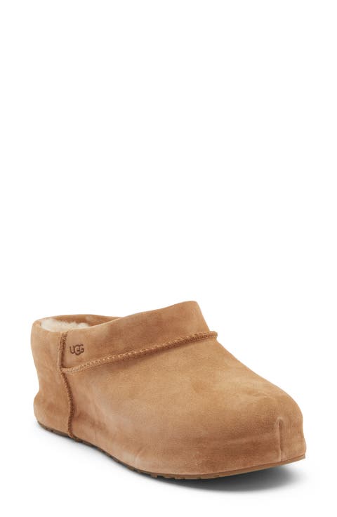 Enwrap Genuine Shearling Lined Leather Clog