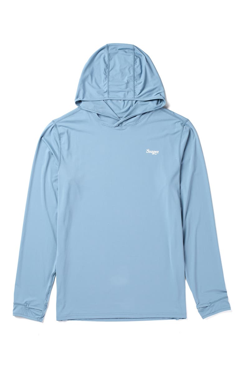 Escala Performance Hooded Sunshirt, Main, color, FADED DENIM
