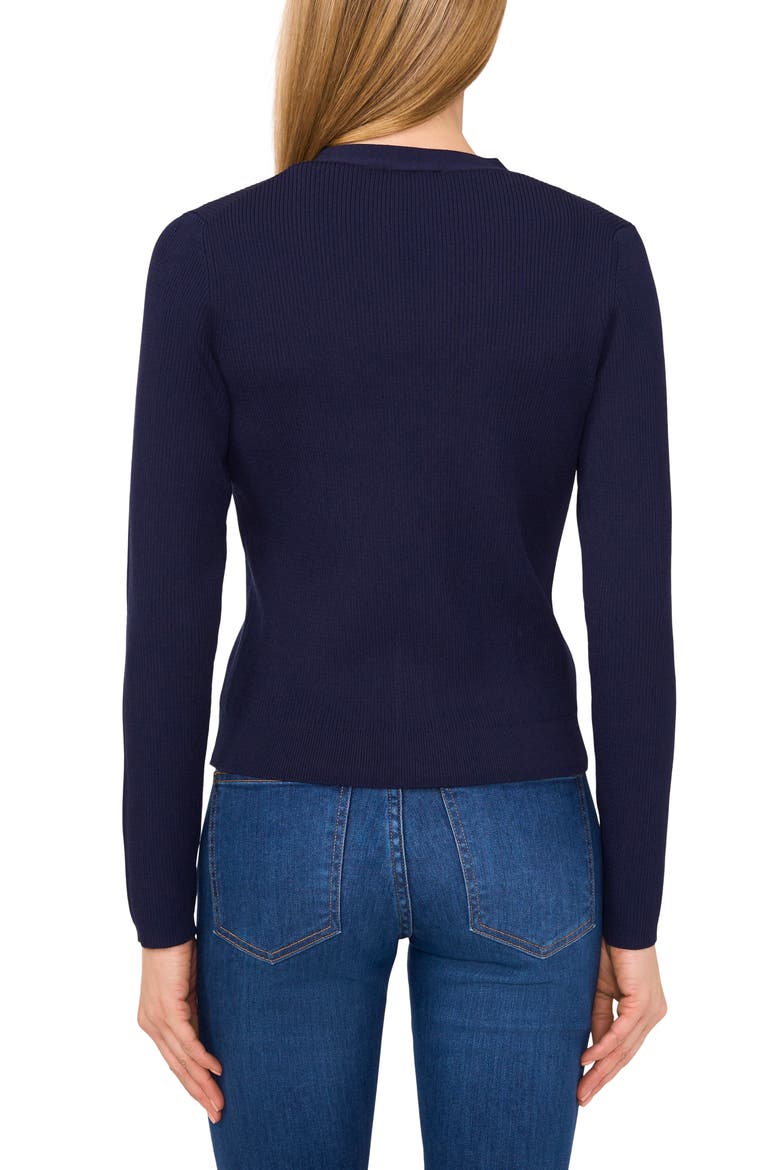Rib V-Neck Cardigan, Alternate, color, CLASSIC NAVY