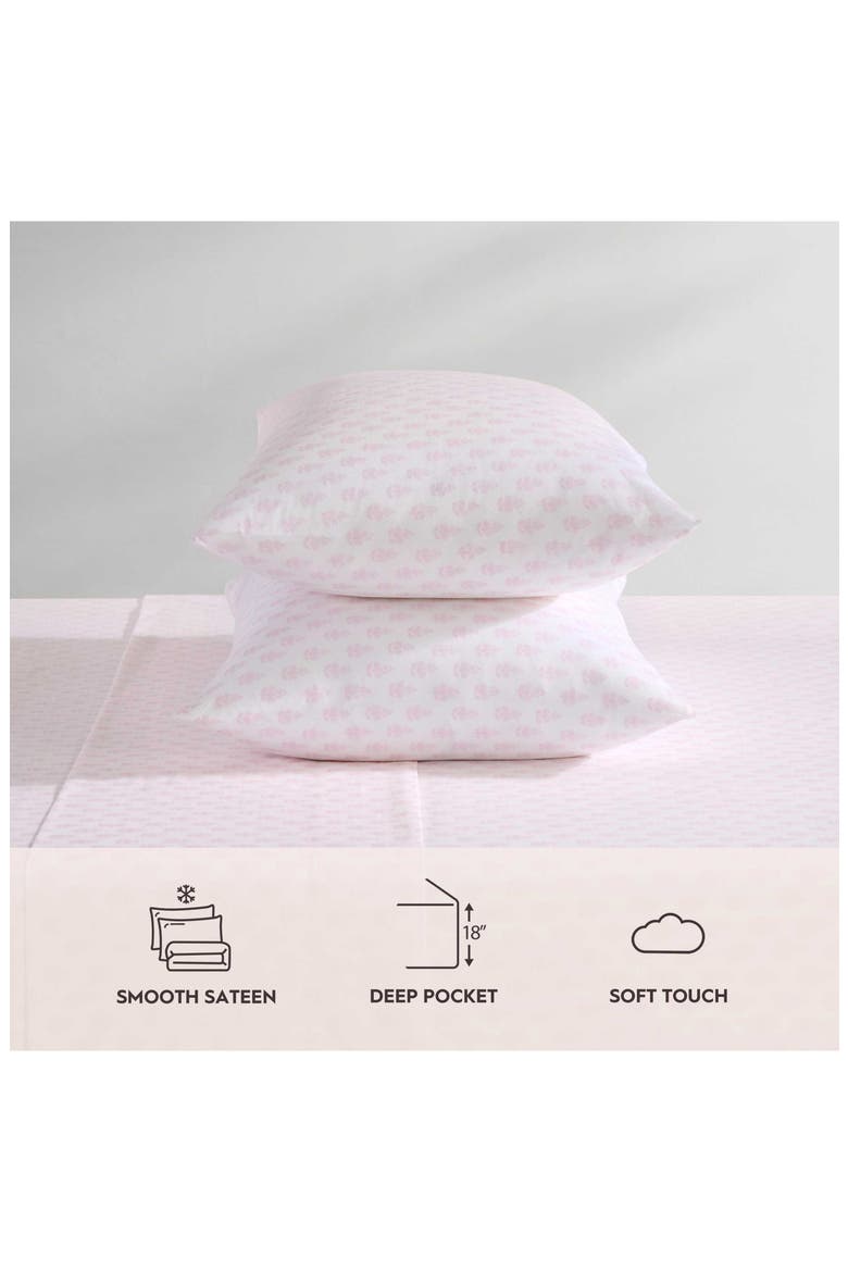 Francesca 4-Piece Cotton Sheet Set, Alternate, color, BRIGHT PINK