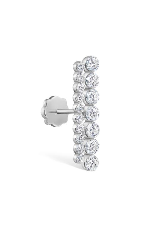 Diamond Apsara Single Bar Threaded Stud Earring