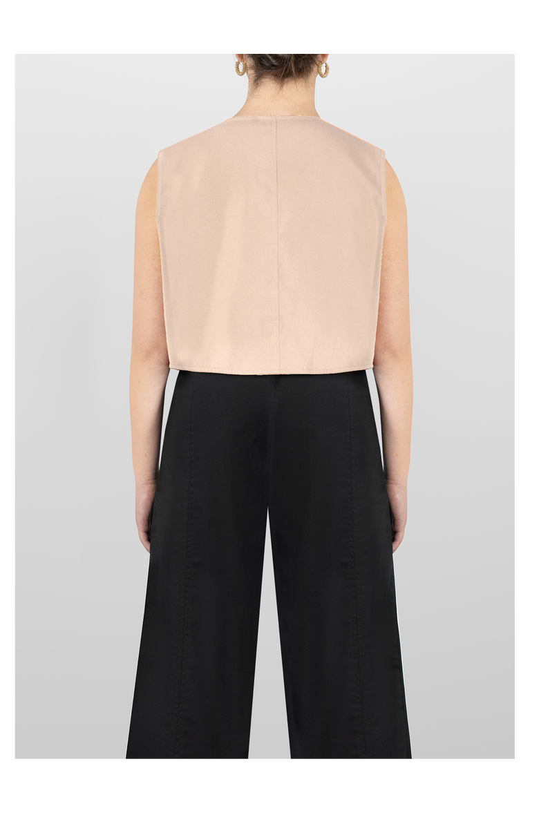 LAURA APARICIO Drill Gillet Top, Alternate, color, Beige