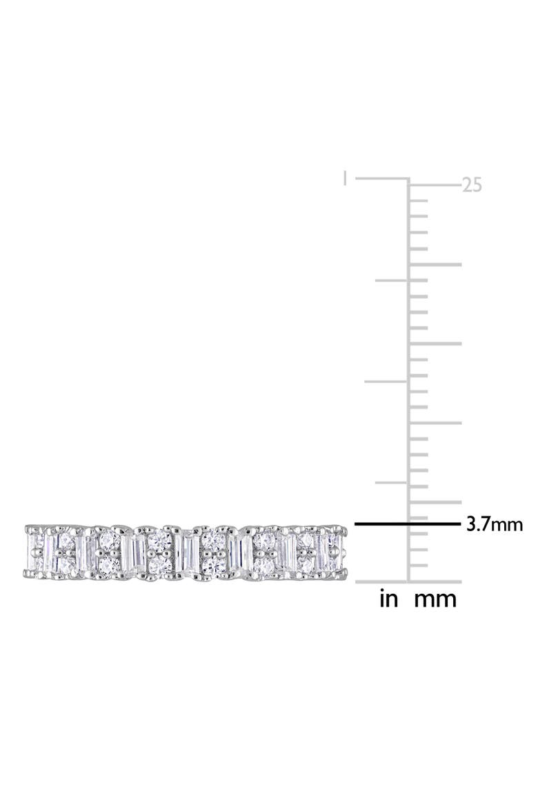 Moissanite Baguette Eternity Ring, Alternate, color, Sterling Silver