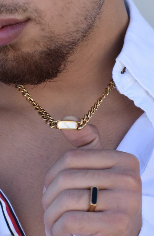 Rebl Gender Inclusive Stone Curb Chain Necklace