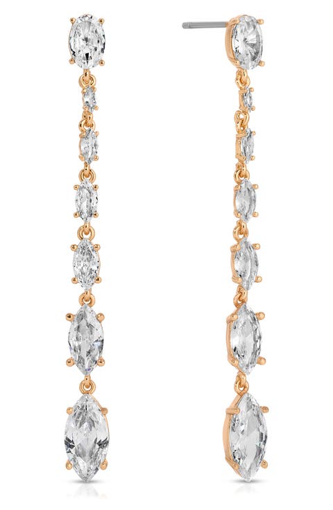 Marquise Cubic Zirconia Linear Drop Earrings