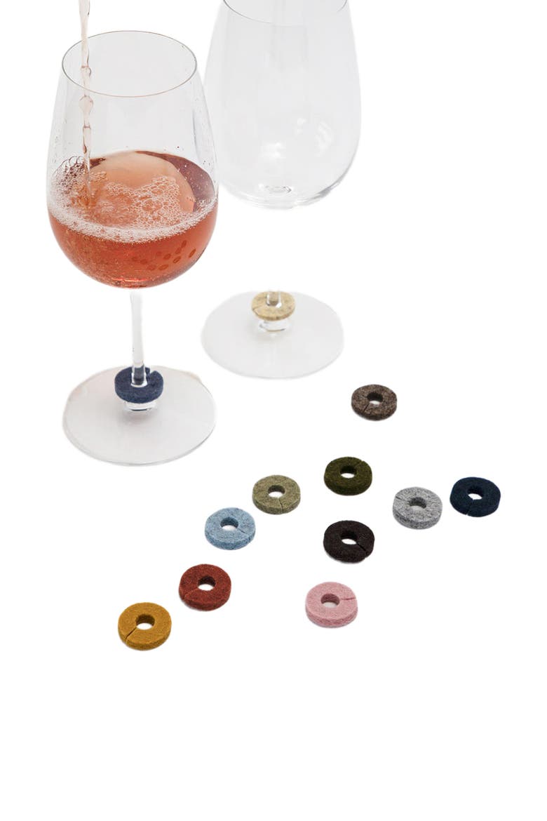 Wine-O's Merino Wool Round Wine Markers, Alternate, color, Ikebana